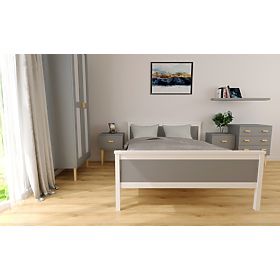 Lit en bois Ikar 200 x 90 cm - gris et blanc
