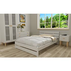 Lit en bois Max 200 x 90 cm - blanc
