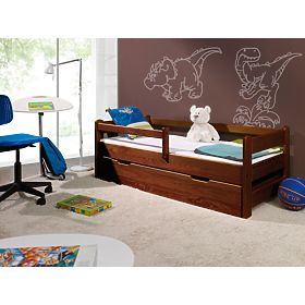 Lit enfant Woody avec barrière - noix, Ourbaby®