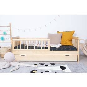 Lit enfant avec barrière TEDDY - naturel