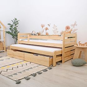 Lit enfant avec lit d’appoint Praktik Modern - naturel, Ourbaby®