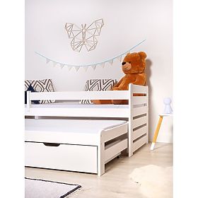 Lit enfant avec lit gigogne Praktik Modern - blanc, Ourbaby®