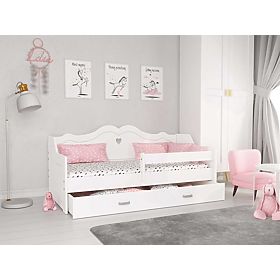 Lit d'enfant JULIE avec dos 160x80 cm - blanc