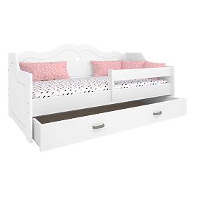 Lit d'enfant JULIE avec dos 160x80 cm - blanc