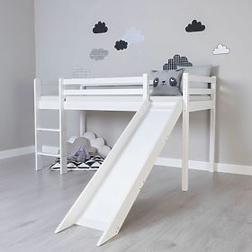 Lit superposée pour enfants Ourbaby Modo avec toboggan - blanc, Litdrew