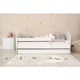 Lit enfant Ourbaby avec barrière - blanc
