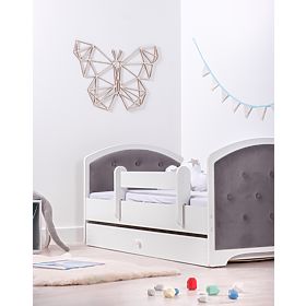 Lit rembourré Luna avec barrière - gris foncé