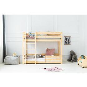 Lit superposé pour enfants Mila Classic avec barrière - naturel, ADEKO