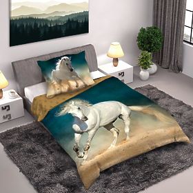 Literie enfant 140x200 cm + 70x90 cm Cheval blanc