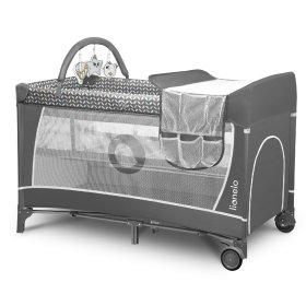 Lit de voyage avec table à langer - gris, Lionelo