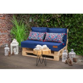 Lot de coussins pour meuble en palette - Bleu foncé, FLUMI