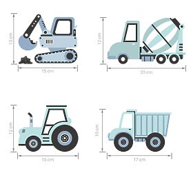 Lot de stickers muraux - Camions 12 pcs