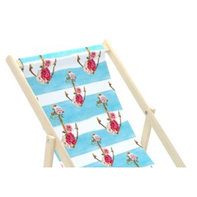 Chaise de plage Ancres avec fleurs - bleu-blanc, Chill Outdoor