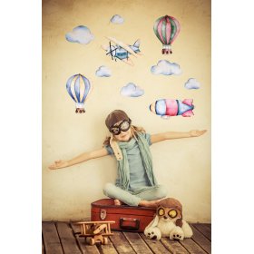Décorations pour mur ballons et avions
