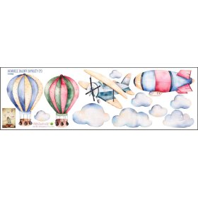 Décorations pour mur ballons et avions, Mint Kitten