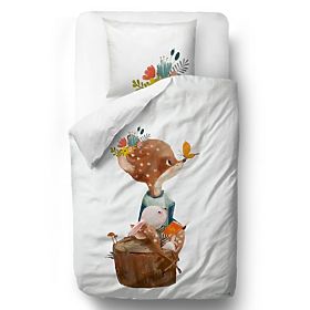 Monsieur. Little Fox Bedding Forest School - Fauve et lapin - 100 x 130 cm + 60 x 40 cm