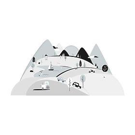 Sticker mural - Montagnes Grises, PASTELOWE LOVE®