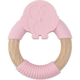 Nature Planet Anneau de dentition en silicone hibou rose