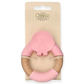 Nature Planet Anneau de dentition en silicone hibou rose