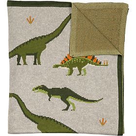 Nature Planet Couverture en coton biologique Dinosaures