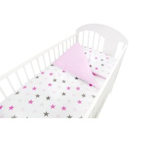 Parure de lit 120x90 cm Stars - rose