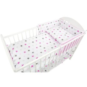 Parure de lit 120x90 cm Stars - rose, Ankras