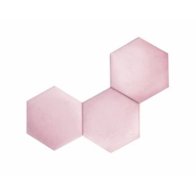 Panneau rembourré Hexagone - rose poudré, MIRAS