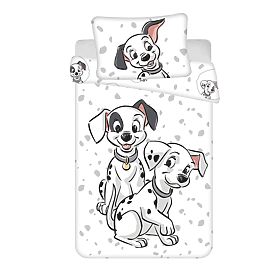 Parure de lit enfant 101 Dalmatiens bébé 100x135 cm + 40x60 cm, 101 Dalmatians