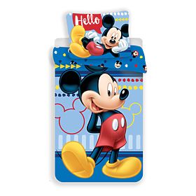 Parure de lit enfant Mickey 'Hello' 140x200 cm + 70x90 cm, Mickey Mouse