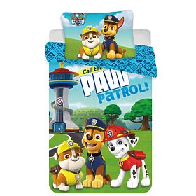 Parure de lit pour enfant Pat' Patrouille bébé 100x135 cm + 40x60 cm, Jerry Fabrics, Paw Patrol