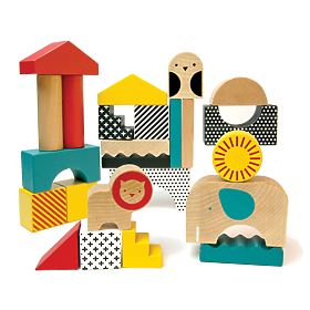 Petit Collage Blocs en bois animaux