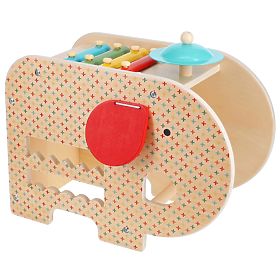Petit Collage Éléphant musical en bois 5 en 1