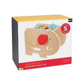Petit Collage Éléphant musical en bois 5 en 1