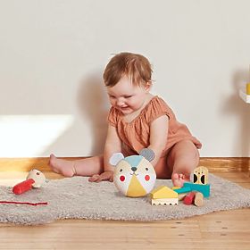 Petit Collage Hochet ours en peluche