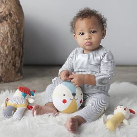 Petit Collage Hochet ours en peluche
