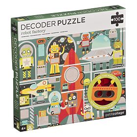 Petit Collage Puzzle robots 100 pcs avec lunettes 3D