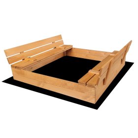 Bac à sable verrouillable avec bancs 120 x 120 - imprégné, Ourbaby®