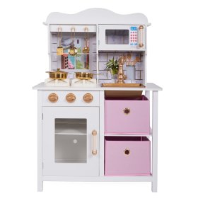 Jeu de cuisine enfant en bois little chef rose Teamson Kids