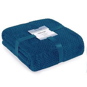 Plaid SHLEEPY couleur indigo jacquard style classique 130x180