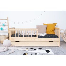 Lit enfant avec barrière TEDDY - naturel, Ourbaby®