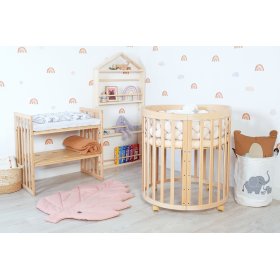 Lit bébé évolutif ovale Ruby 7 en 1 - naturel, Waldin