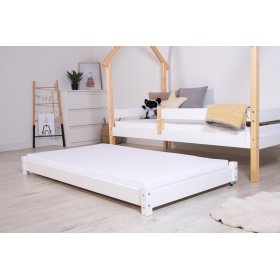 Lit d'appoint gigogne Vario avec matelas mousse - blanc, Litdrew