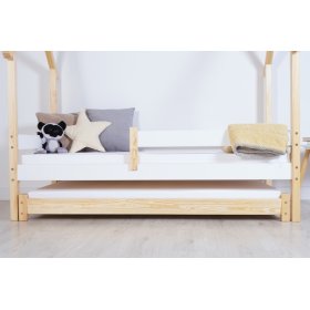 Lit d'appoint gigogne Vario avec matelas en mousse - naturel