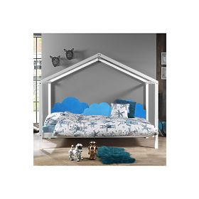 Mousse de protection pour le mur derrière le lit Nuages - bleu