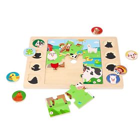 Puzzle 2 en 1 Ferme - jeu d'ombre