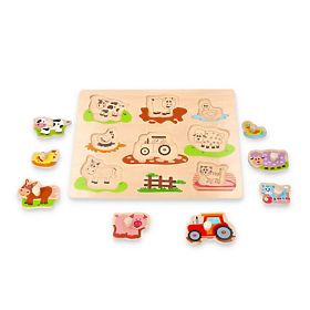 Puzzle avec poignées Amis de la ferme et tracteur