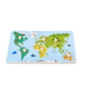 Puzzle avec poignées carte du monde