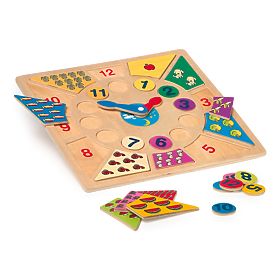 Puzzle éducatif Small Foot Insertion, heures d'apprentissage