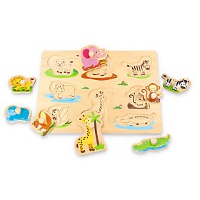 Puzzle en bois avec poignées Amis de la jungle