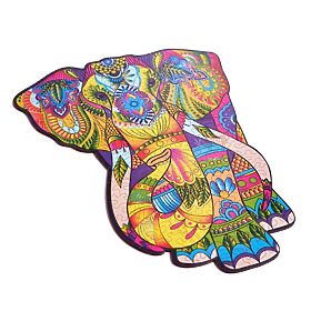 Puzzle en bois coloré - éléphant
